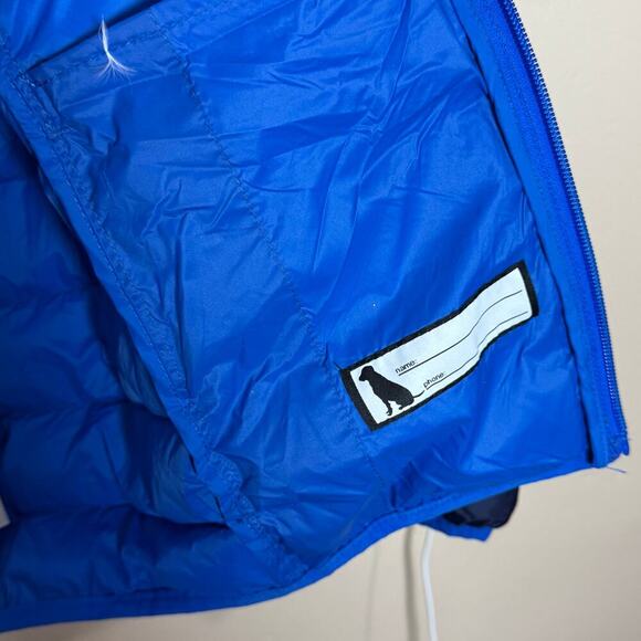Kids Eddie Bauer Blue Ombré Lightweight Goose down Puffer Jacket Coat Hood L 14 - Picture 6 of 8